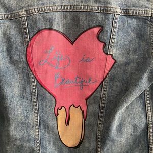 Life is beautiful custom denim jacket